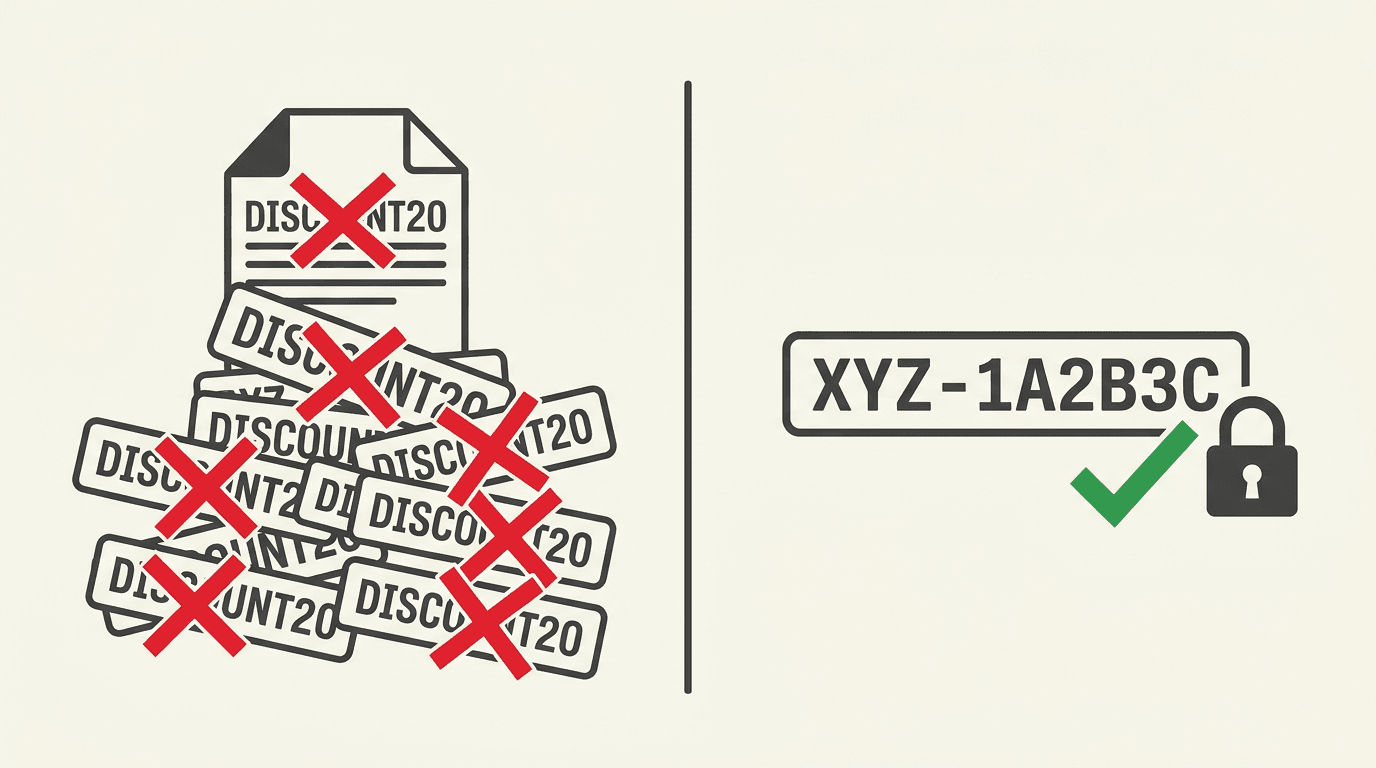 Single-use discount codes vs public coupon codes on Shopify