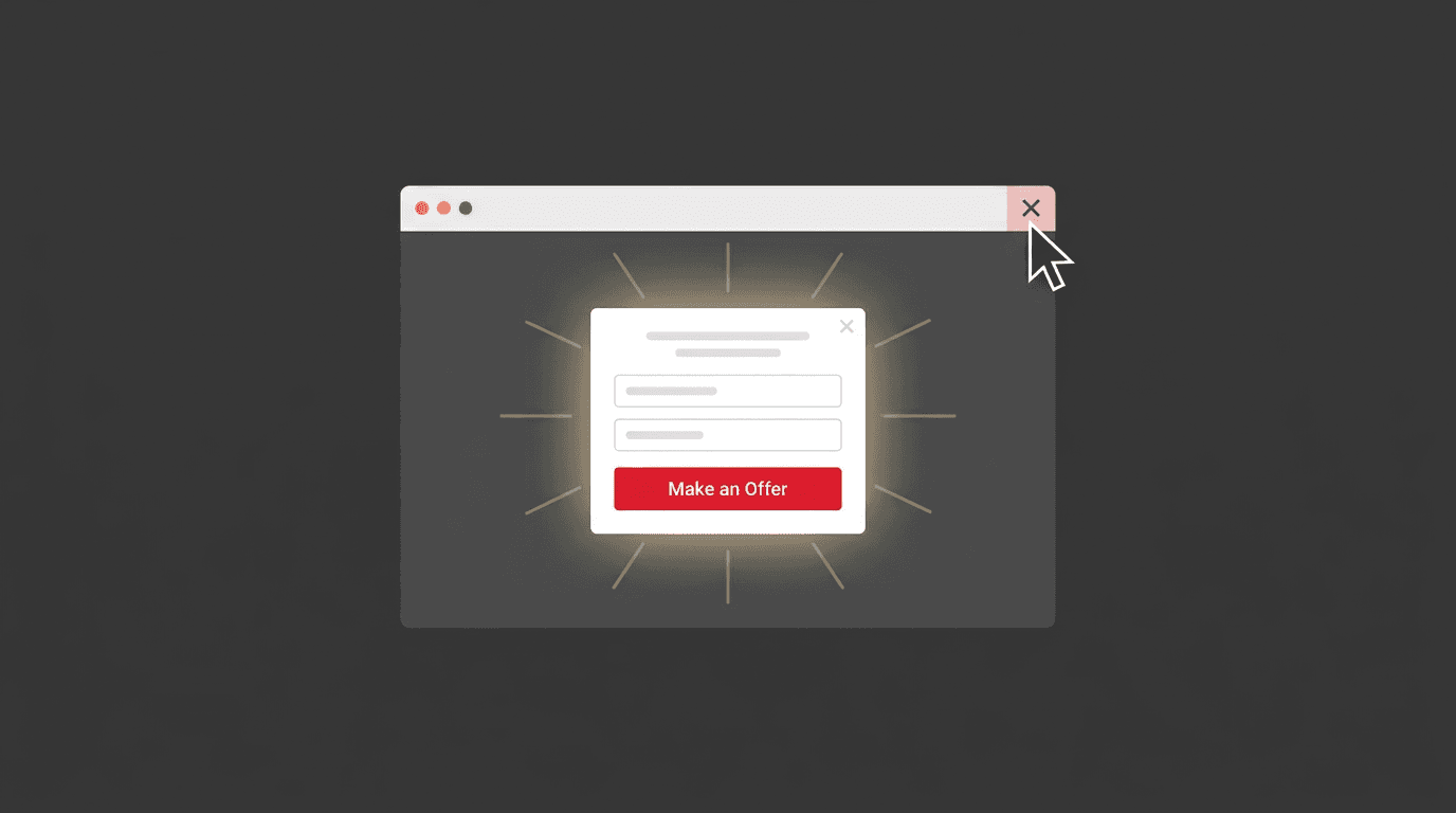 Exit intent offer popup on a Shopify store